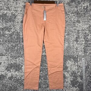 Arianna‎ By Howards Plaid Pants Womens Large (FITS 32 X 29)  Pink Tapered NEW